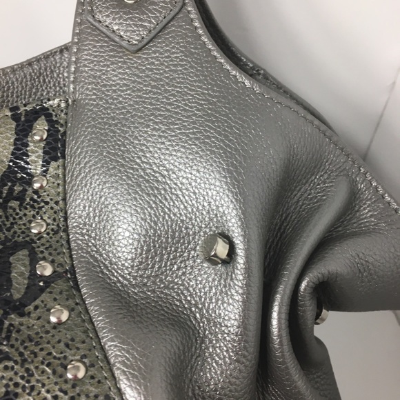 Chi by Carlos Falchi Leather Metallic Bag - Picture 7 of 16